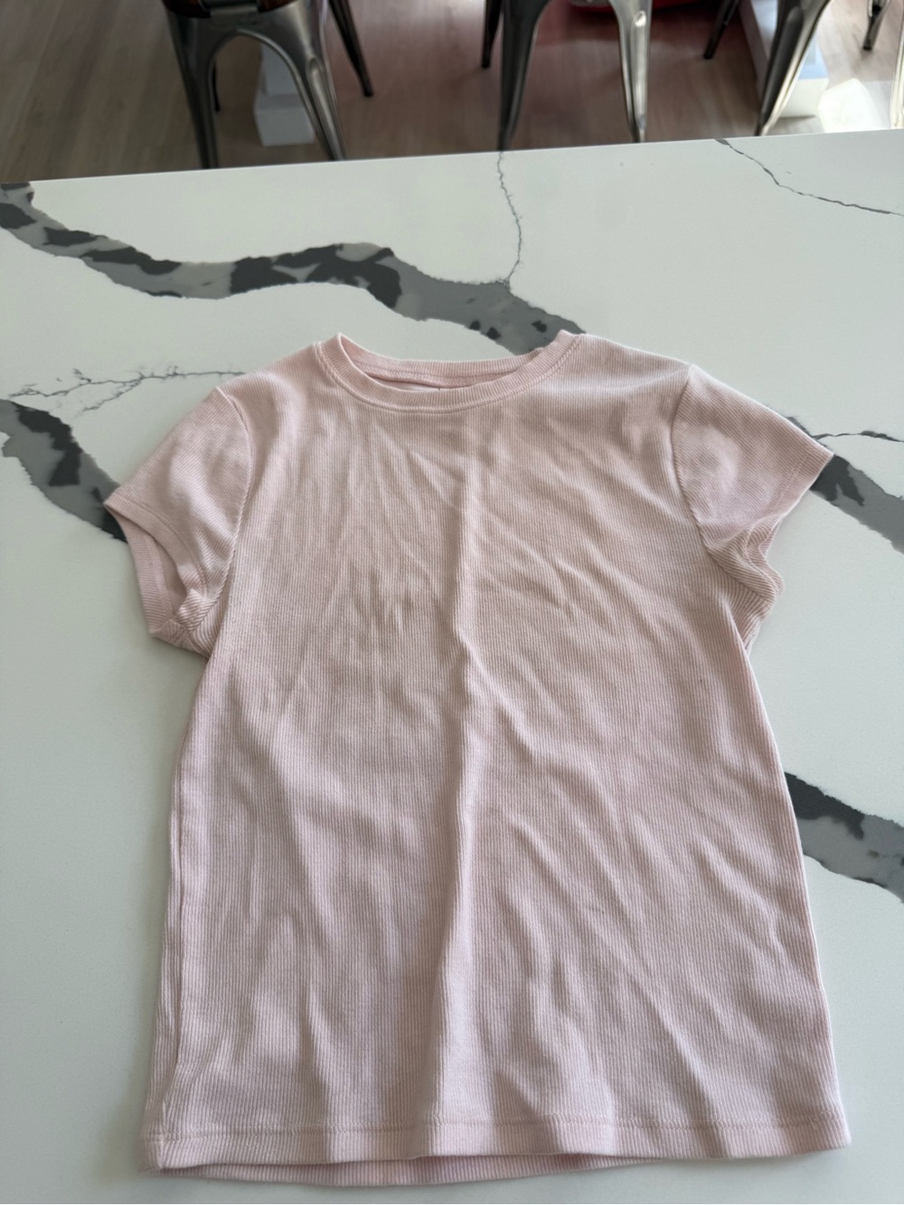 PacSun Short Sleeve Ribbed Tee - Light Pink